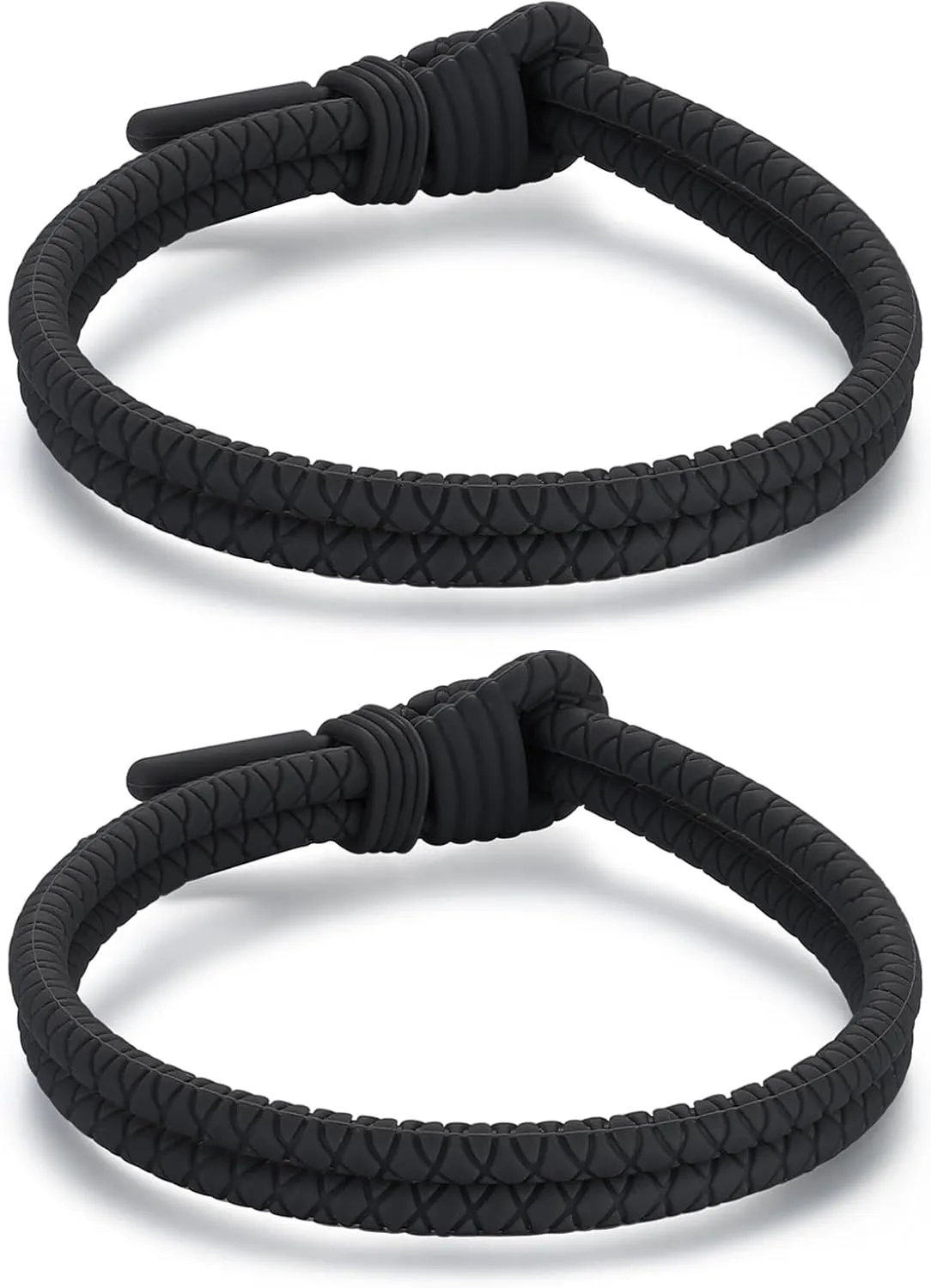 Adjustable Silicone Nautical Surfer Braided Rope Bracelet for Men Women - Waterproof Rubber Sports Couples Bracelets Gifts