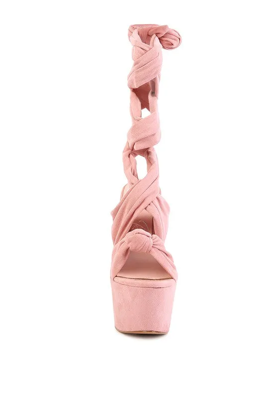 BAUBLE HIGH HEELED LACE UP SANDALS
