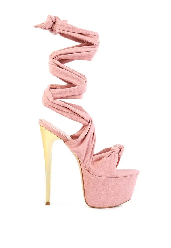 BAUBLE HIGH HEELED LACE UP SANDALS