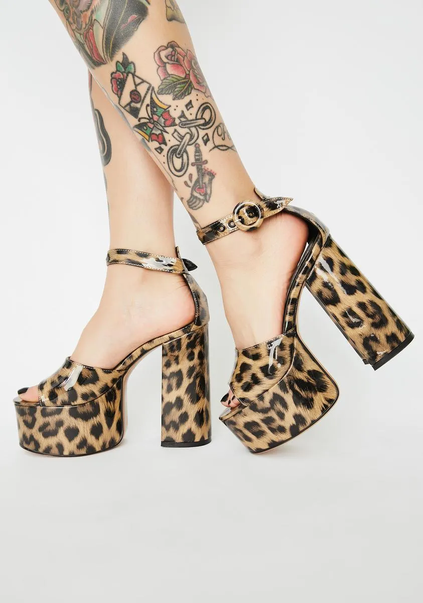 Brown Attention Seeker Platform Heels
