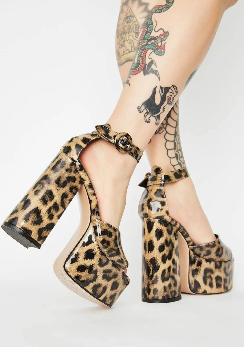 Brown Attention Seeker Platform Heels