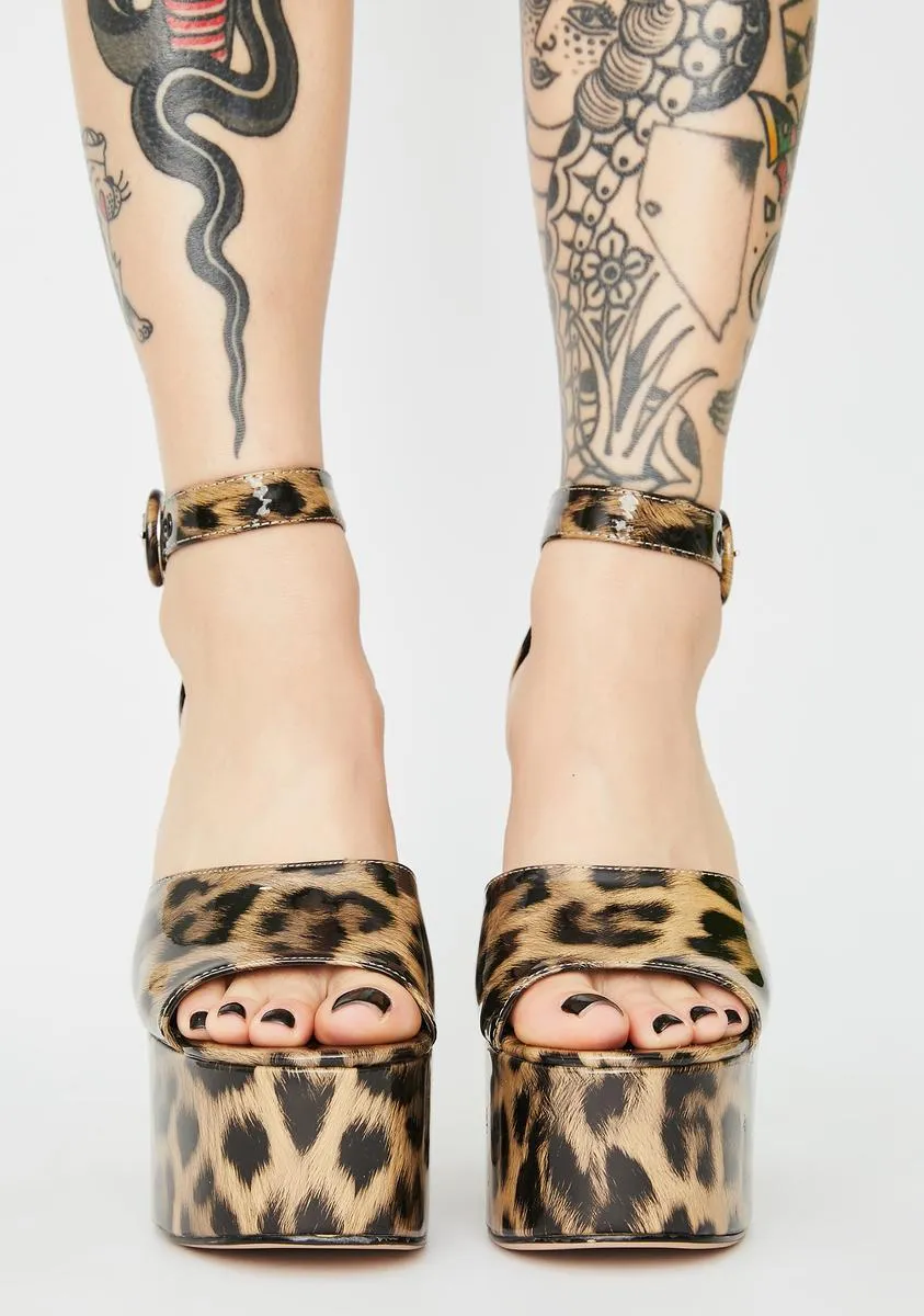 Brown Attention Seeker Platform Heels