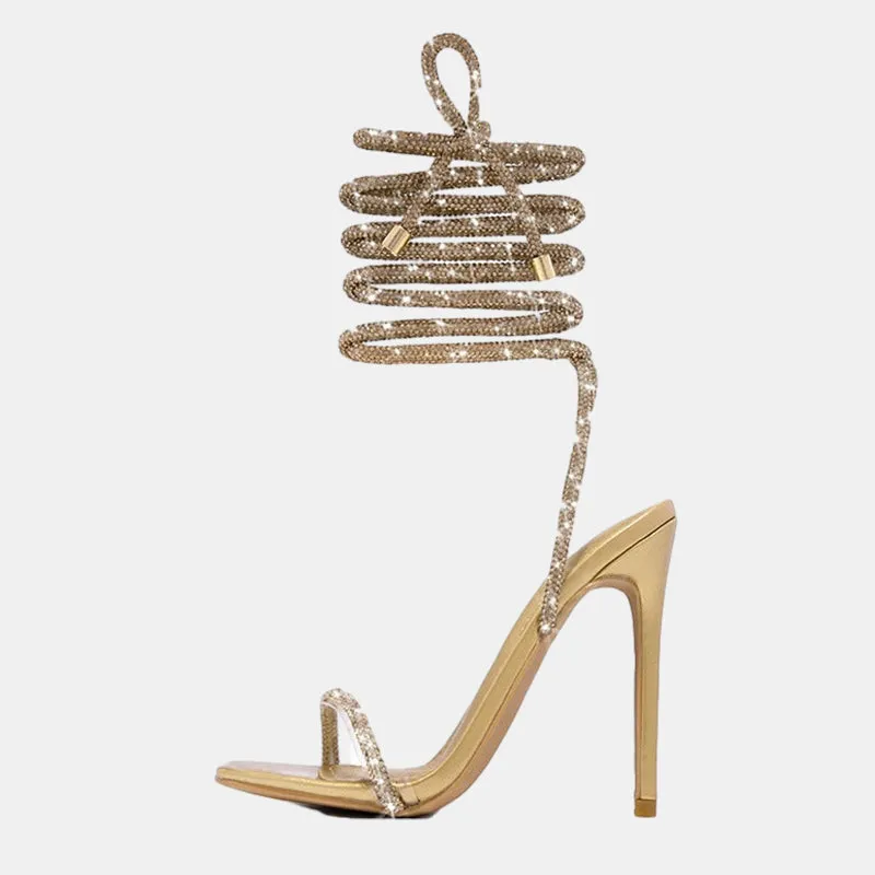 Gardenia Lace-up Party Sandals