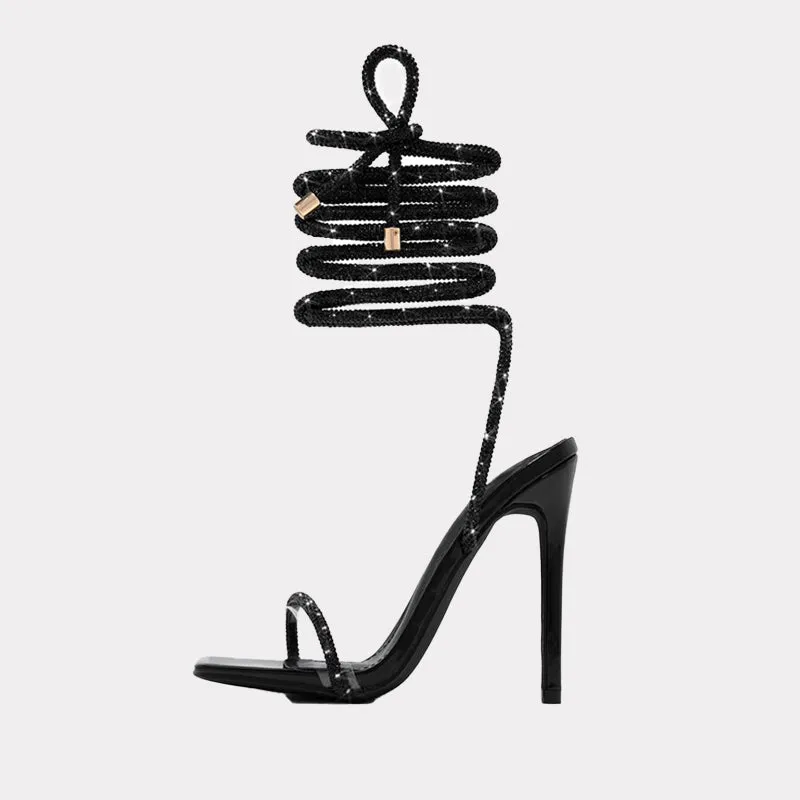 Gardenia Lace-up Party Sandals