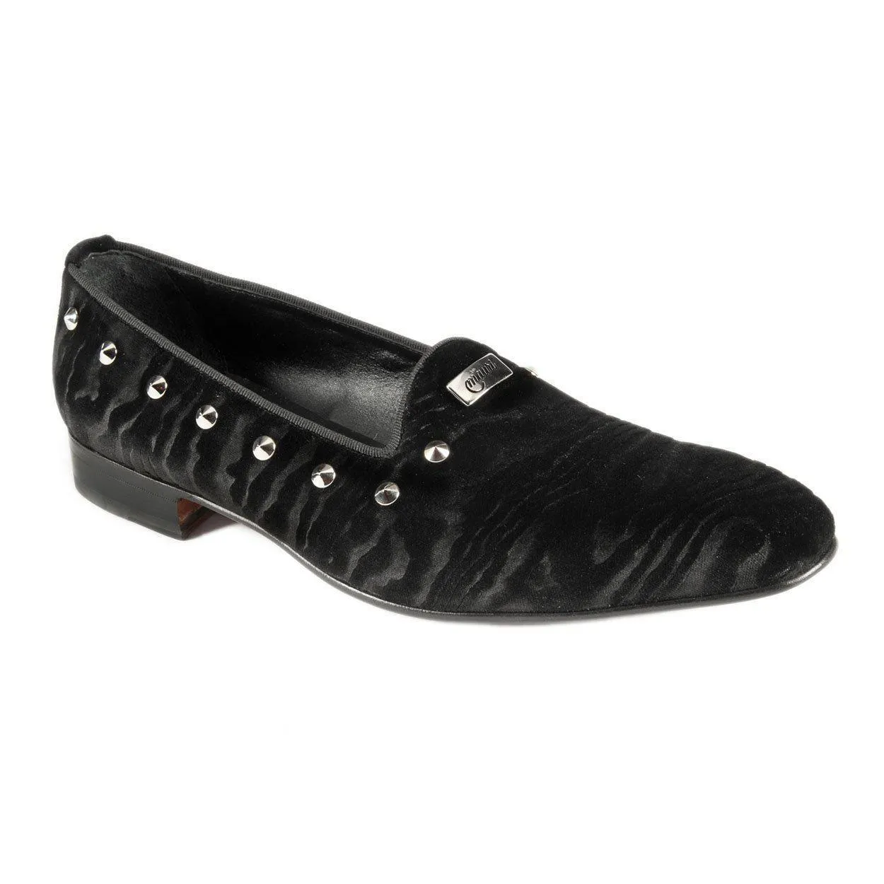 Mauri Camouflage Men's Designer Shoes Black Velvet Loafers 3061 (MAO1016)