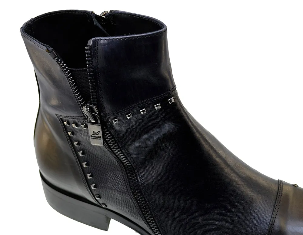 Men's Italian Shoes Jo Ghost 3516 Black Brown Leather Dress Boots