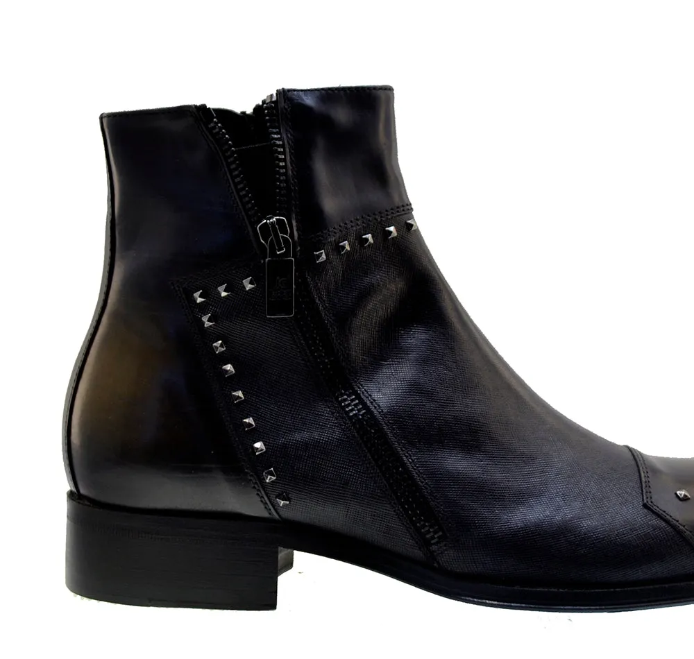 Men's Italian Shoes Jo Ghost 3516 Black Brown Leather Dress Boots
