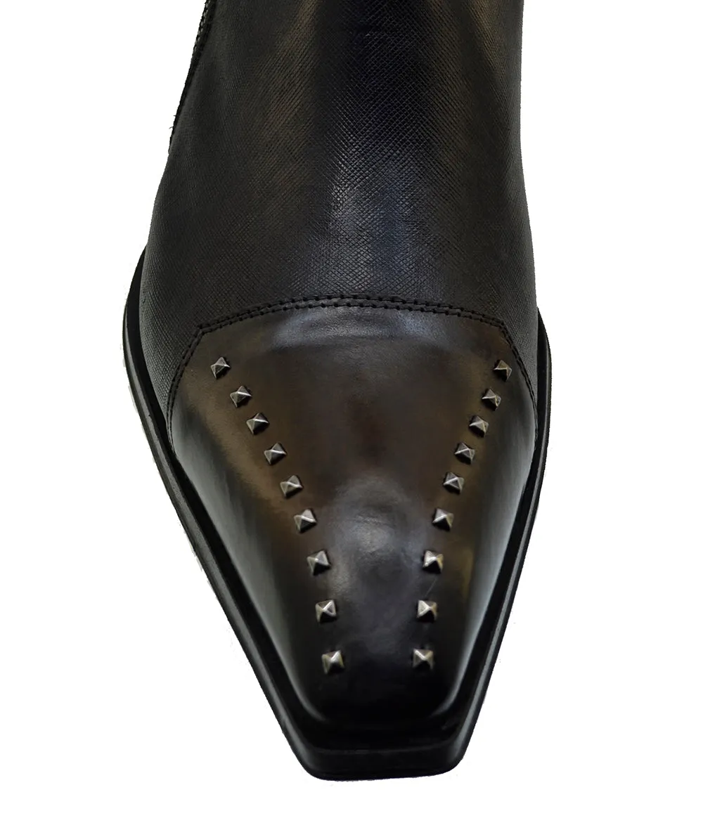Men's Italian Shoes Jo Ghost 3516 Black Brown Leather Dress Boots