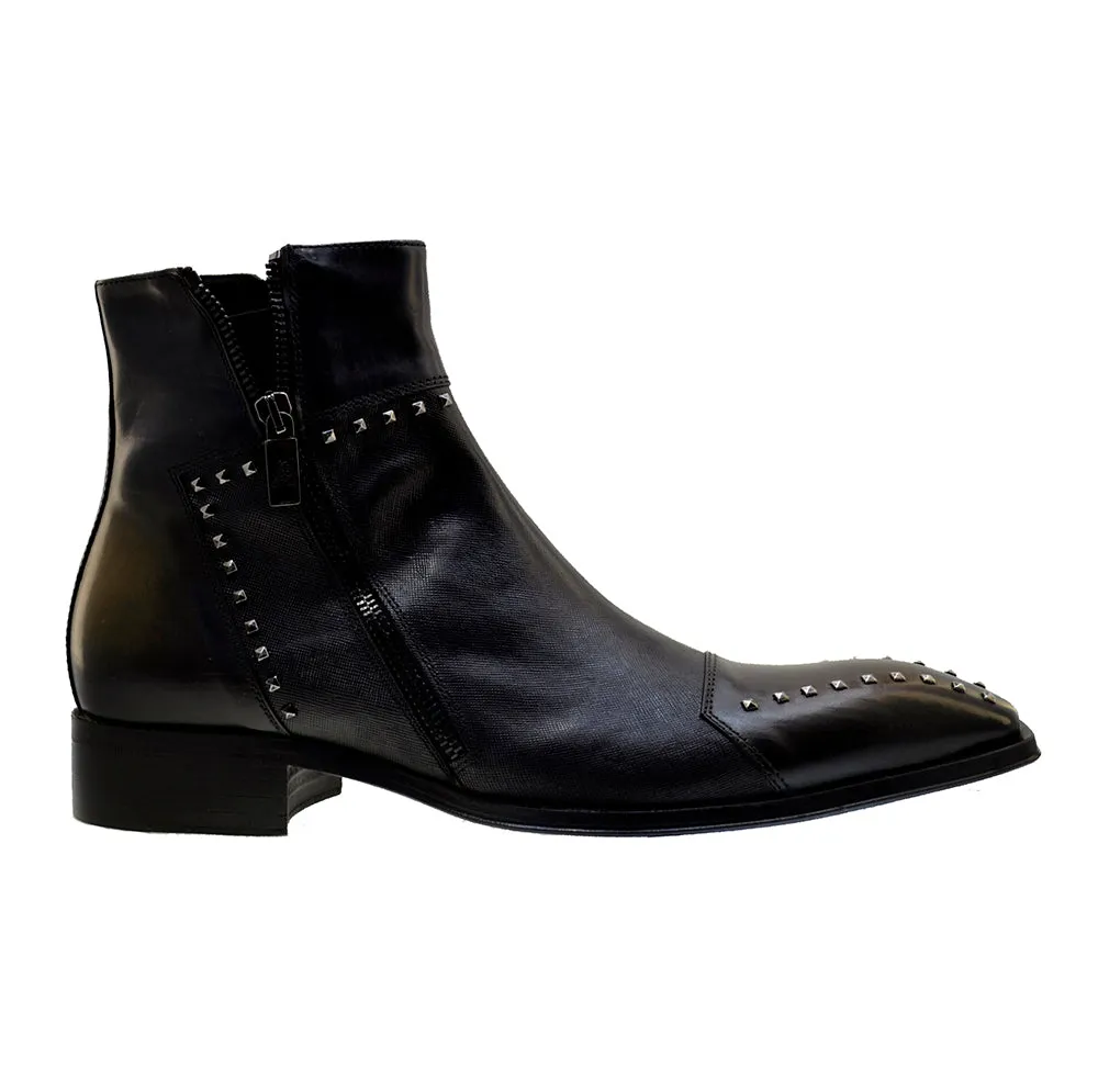 Men's Italian Shoes Jo Ghost 3516 Black Brown Leather Dress Boots