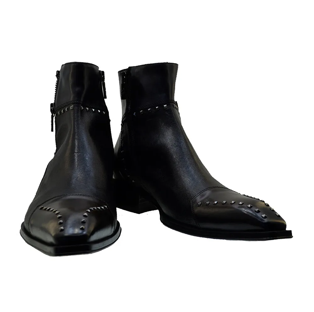 Men's Italian Shoes Jo Ghost 3516 Black Brown Leather Dress Boots