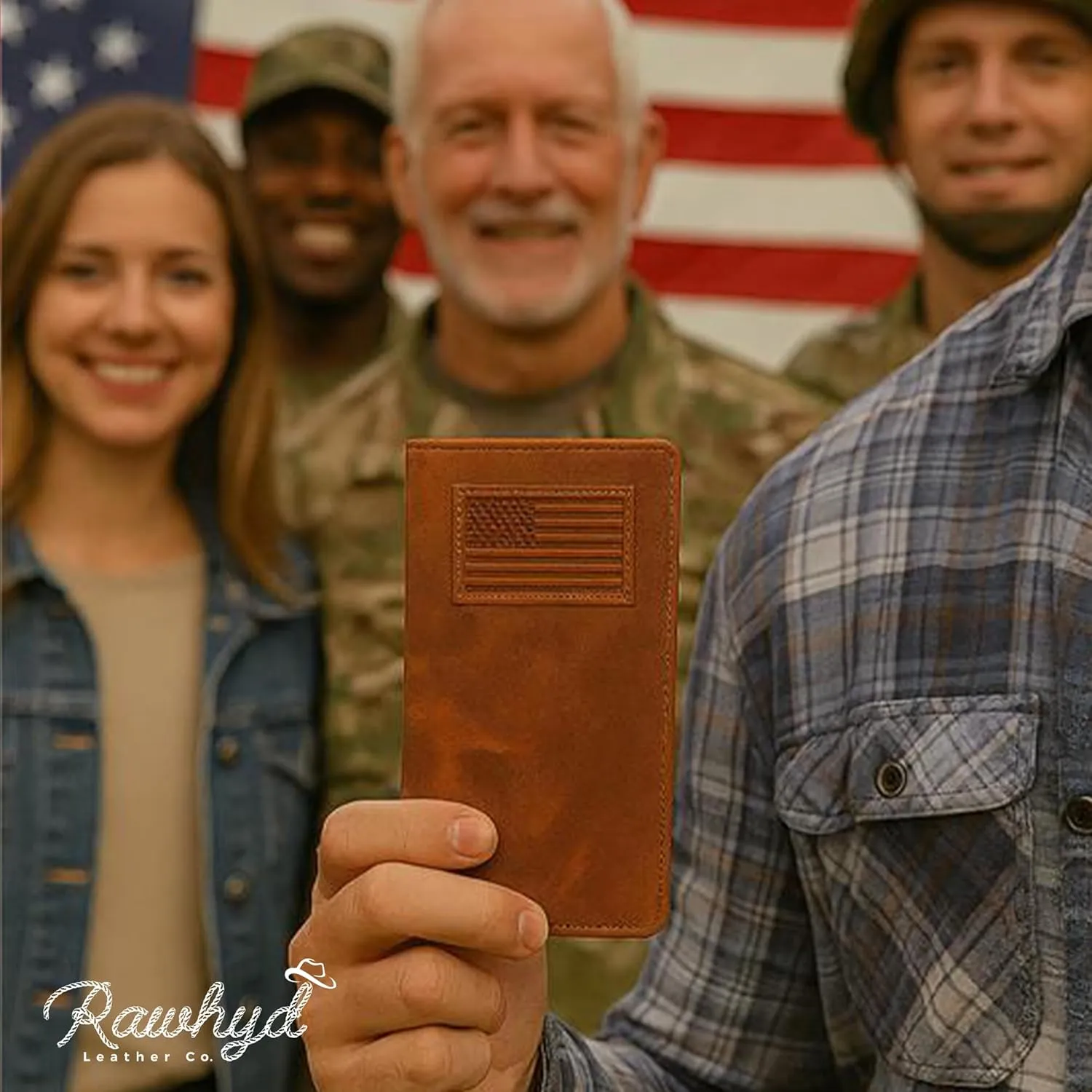 RAW HYD Full-Grain Leather Long Wallet for Men - Classic Bifold Western Wallet for Men - Minimalist Cowboy Wallets for Men - Rodeo wallets for men - Checkbook Cover & Gift for Him