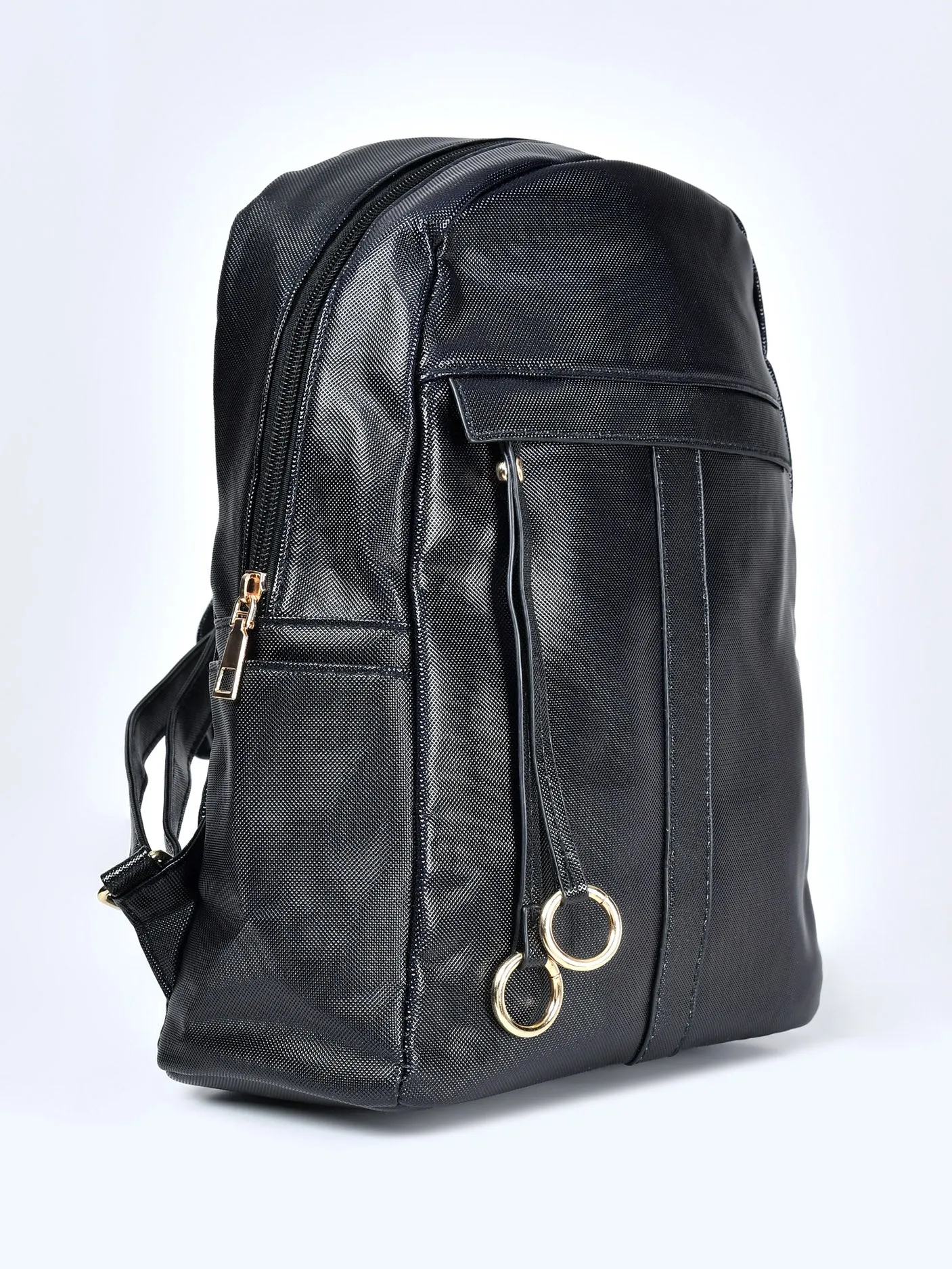 Shiny Black Backpack