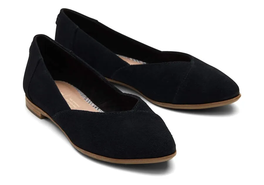 TOMS Womens Jutti Neat Flats - Black