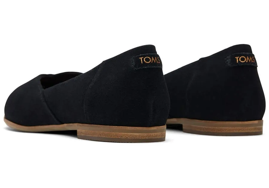TOMS Womens Jutti Neat Flats - Black